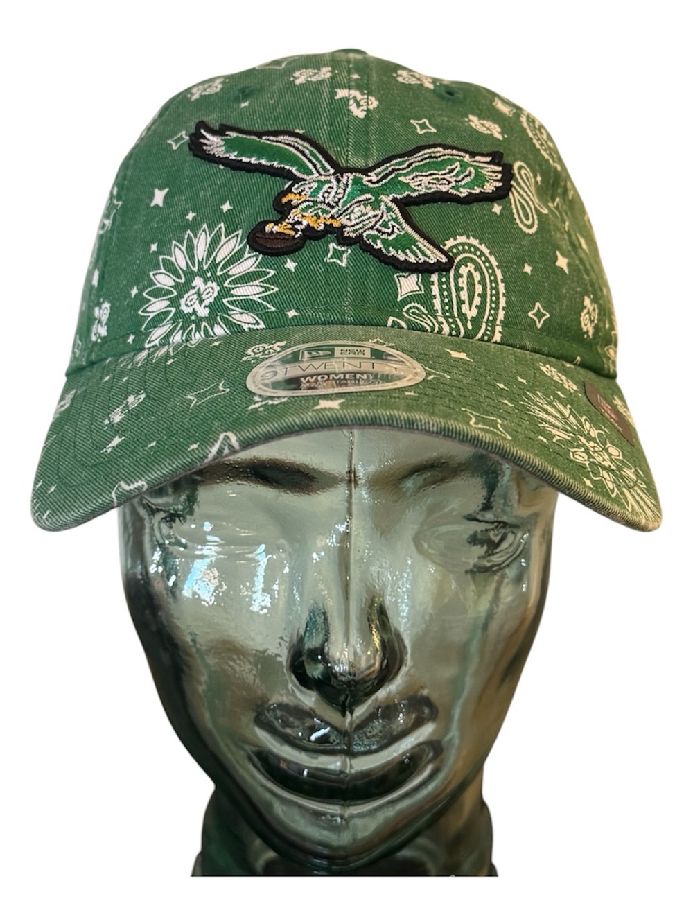 Philadelphia Eagles New Era 9Twenty Women's Paisley Kelly Green Adjustable Hat